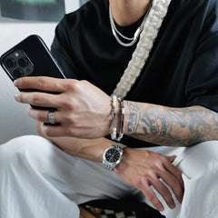 Square Pearl Bracelets for Men and Women - Double Stack